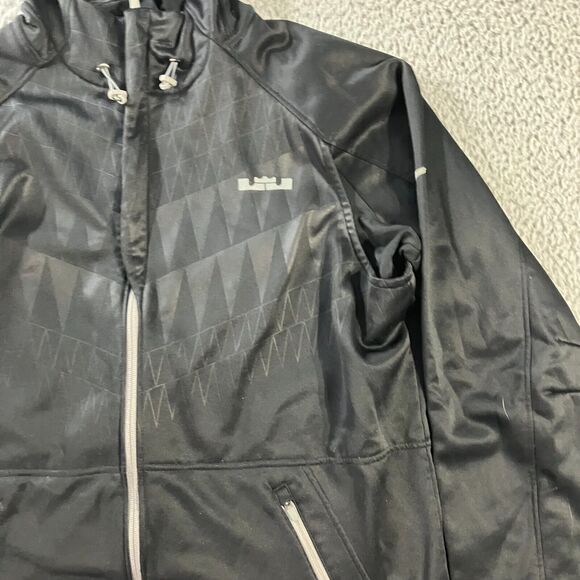 Nike Jacket Mens Large Black Lebron Ultimate Hyper Elite Therma Fit Warm Up Zip - Picture 2 of 8